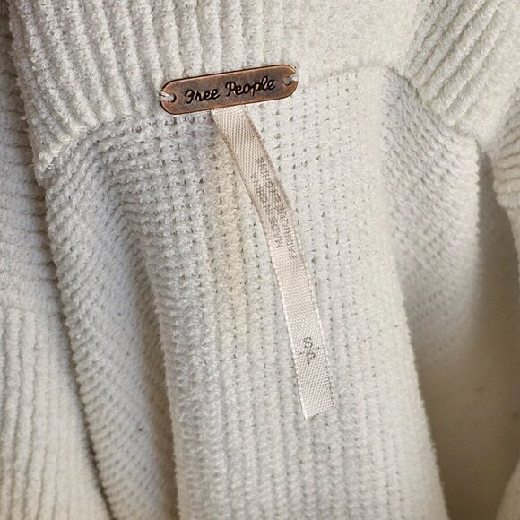 Free People White Mock Neck Ottoman SweaterSz S - Picture 6 of 9